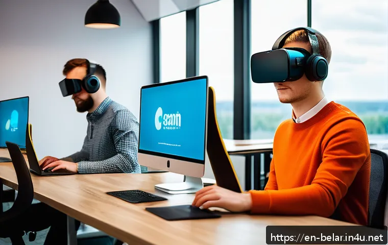 벨라루스 노동시장과 평균 월급 - A modern co-working space in Minsk bustling with young professionals working on laptops and collabor...